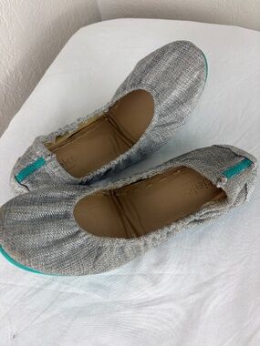 Tieks Vegan Silver Lake Gray Lightweight Womens Ballet Flats Shoes Size 9